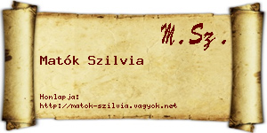 Matók Szilvia névjegykártya