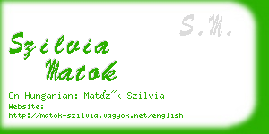 szilvia matok business card